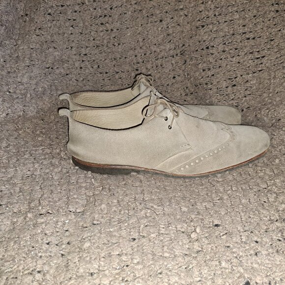 HESCHUNG-Beige Suede Brogue Lace Up Loafers-Size 7.5 UK/9 US-Very Good - Picture 5 of 8